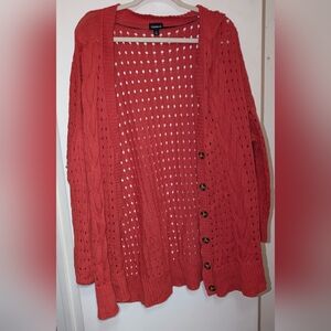Torrid Red Button-Up Cardigan 3